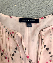 Load image into Gallery viewer, Tommy Hilfiger Shirt Womens 2X Peach Pastel Soft Chic AOP Heart Blouse Plus Lady
