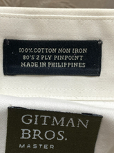 Load image into Gallery viewer, Gitman Bros Shirt Adult 18/36 White Master 80s 2Ply Pinpoint Casual Dress Mens
