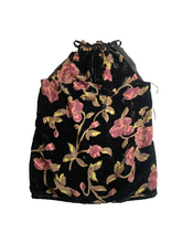 Load image into Gallery viewer, Max Studio Shirt Women Small Black AOP Floral Halter Boho Blouse Nylon Rayon NWT
