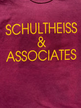 Load image into Gallery viewer, Schultheiss &amp; Associates Shirt Adult Medium Maroon Single Stitch Russell USA Men
