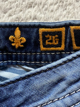 Load image into Gallery viewer, Rock Revival Jeans Womens 25x29 Blue Denim Meri Whiskered Boot Cut Studded

