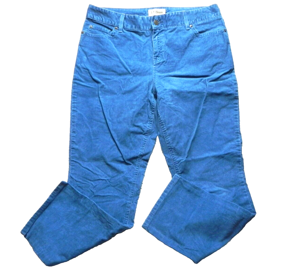LL Bean Jeans Womens 14 (28x28) Favorite Fit Straight Spandex Corduroy Ladies