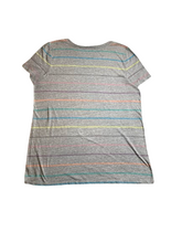 Load image into Gallery viewer, Torrid Shirt Womens 0 Gray Rainbow Striped Oversized Classic Fit Rayon Ladies
