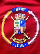 Load image into Gallery viewer, Joma Jacket Adult Medium Red 1/4 Zip EFP VIII Latvia Coat Of Arms Brigada Aragon
