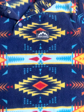 Load image into Gallery viewer, Massive Outdoor Sweater Adult Medium Blue Fleece Snaps Aztec Oversized Mens
