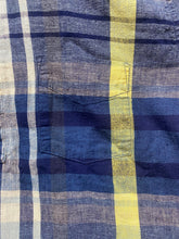 Load image into Gallery viewer, Lucky Brand Shirt Adult Large Denim Blue Plaid Button Up Casual Classic Fit Mens
