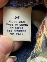 Load image into Gallery viewer, VTG County Seat Shirt Adult Medium Blue 100% Silk Button Up AOP Hawaiian Mens
