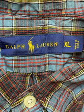 Load image into Gallery viewer, Ralph Lauren Shirt Adult Extra Large Blue Red Plaid Button Up Green Pony Mens
