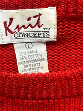 Load image into Gallery viewer, VTG Knit Concept Sweater Womens Large Red Sequined Colorful Outerwear Pullover
