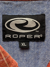 Load image into Gallery viewer, Roper Shirt Adult Extra Large Linen Blend Western Rodeo Flip Cuffs Contrast Mens
