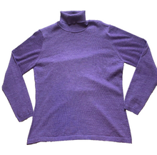 Load image into Gallery viewer, Luigi Baldo Sweater Womens Extra Large Purple Merino Wool Turtle Neck Pullover
