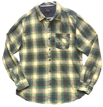 Load image into Gallery viewer, STOIC Shirt Adult Large Green Gray Button Up Flannel Plaid Pocket Shacket Mens
