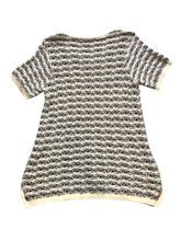 Load image into Gallery viewer, Soft Surroundings Sweater Womens Medium Beige Black Tunic Lagenlook Open Knit
