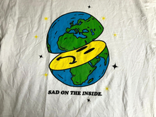 Load image into Gallery viewer, A Lab Shirt Adult Medium White Sad On The Inside Planet Earthy Earthcore Mens
