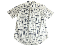 Load image into Gallery viewer, Fish AOP Shirt Adult Small White Merona Novelty Fishing Button Up Casual Mens
