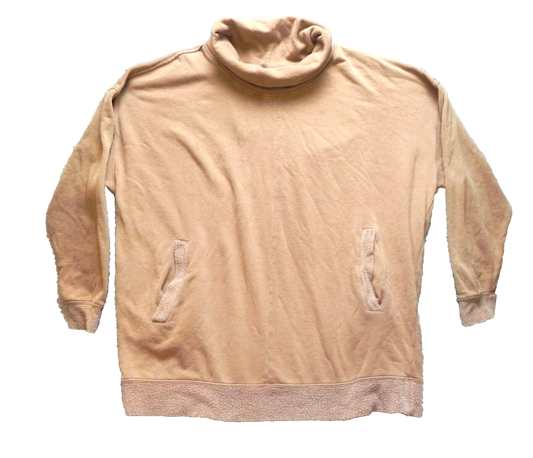 Free People Sweater Womens Medium Turtleneck Sherpa Fleece Outerwear Ladies