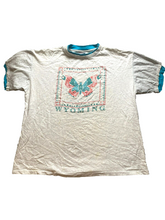 Load image into Gallery viewer, VTG Wyoming Shirt Womens Extra Large Gray Single Stitch Butterfly Whimsical 80s
