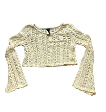 Load image into Gallery viewer, Windsor Sweater Womens Small Beige Open Knit Cropped Cardigan Outerwear Ladies
