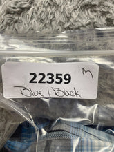 Load image into Gallery viewer, Helix Shirt Adult Medium Blue Black Plaid Athletic Fit Button Up Roll Tab Mens
