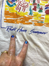 Load image into Gallery viewer, Vintage Ruff Hewn Shirt Adult OSFA Ivory Single Stitch Summer Vacation Artsy Men
