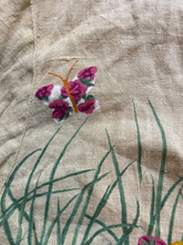 Load image into Gallery viewer, Mill Valley Shirt Womens Medium Beige Oversized Button Up Butterfly Whimsical
