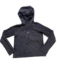 Load image into Gallery viewer, Gymshark Sweatshirt Womens Extra Small Black Cut Out Hoodie Nylon Stretch Ladies
