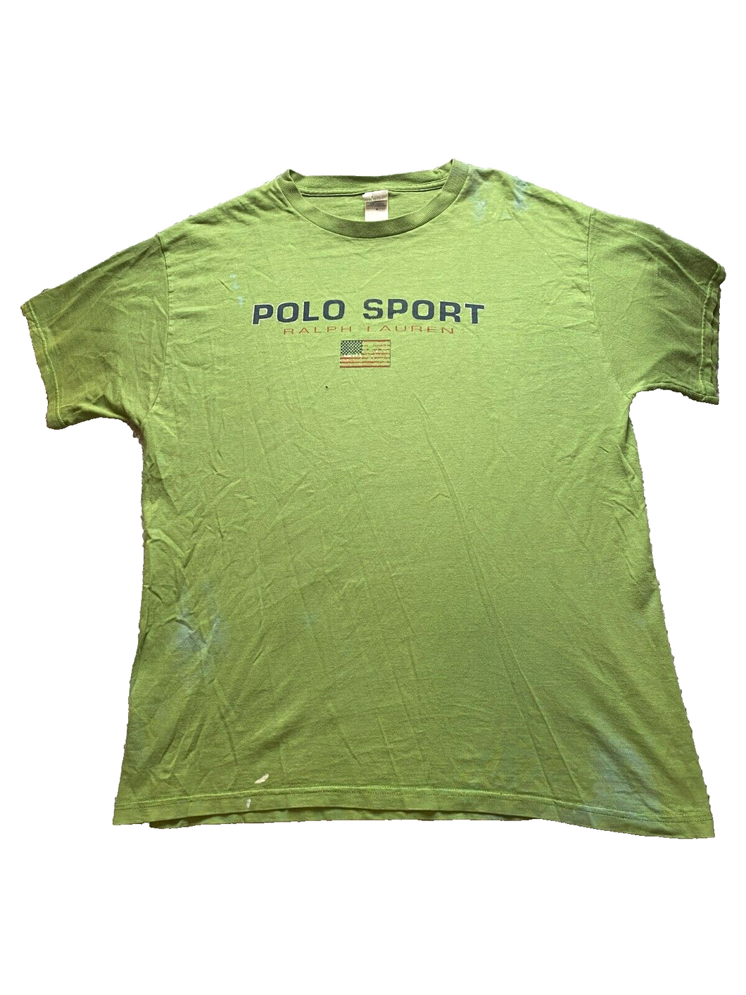 POLO Ralph Lauren Shirt Adult Large Avocado Green Spell Out Streetwear USA Mens