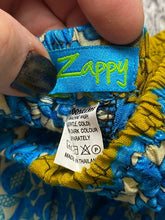 Load image into Gallery viewer, OmZappy Pants Womens 27x25.5 Blue Yellow Harem Hippie Boho Smocked Yoga Palazzo
