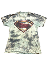 Load image into Gallery viewer, Justice League Shirt Adult Medium Green Tie Dye Superman Big Logo DC Comics Mens
