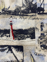 Load image into Gallery viewer, Keeler Bay Shirt Adult Medium AOP Lighthouse Sailing Boat Rayon Hawaiian Mens
