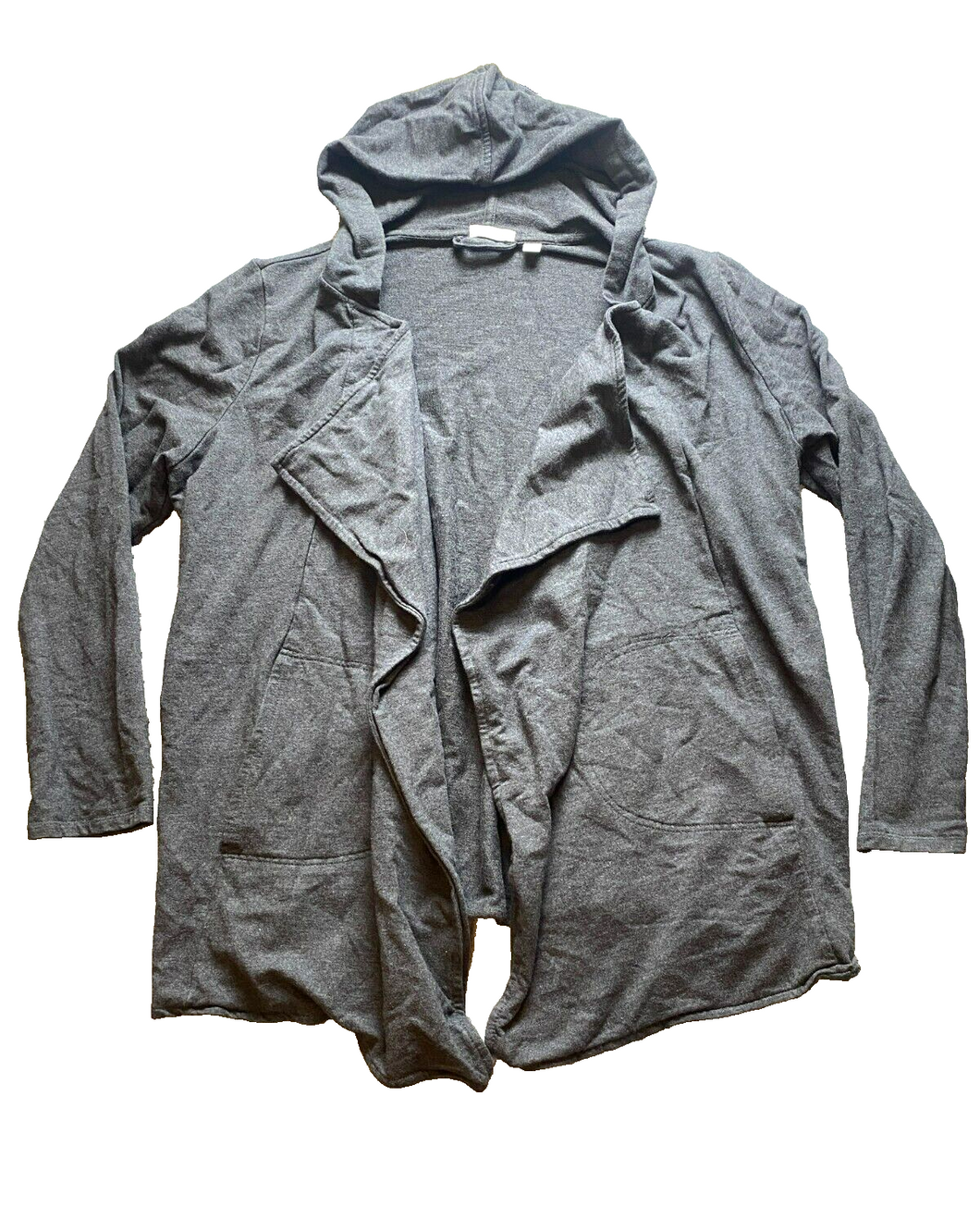 Pure J Jill Sweater Womens Large Gray Oversized Waterfall Open Front Cardigan