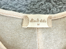 Load image into Gallery viewer, Anthropologie Altar’d State Shirt Womens Medium Beige Tassel Oversized Lagenlook
