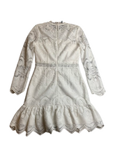 Load image into Gallery viewer, Two Sisters Dress Womens Medium White Embroidered Lace Boho Bohemian Eyelet
