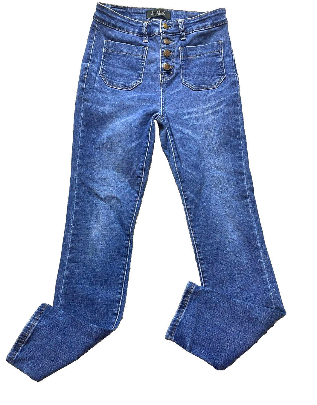 Judy Blue Jeans Womens 7/28 (26x26.5) Blue Denim Skinny Fit Button Fly Spandex