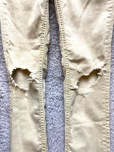 Load image into Gallery viewer, Free People Jeans Womens 27x25.5 Beige Destroyed Tapered Leg 5 Pockets Ladies
