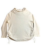 Load image into Gallery viewer, J Jill Sweater Womens Extra Large Cream Ruched Cowl Neck Waffle Knit Oversized
