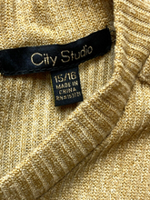 Load image into Gallery viewer, City Studio Dress Womens 15/16 Tan Ribbed Knit A-Line Spandex Buttons NWT
