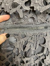 Load image into Gallery viewer, Chi Chi London Dress Womens 12 Gray Cut Out Maternity Lace Embroidered Pencil

