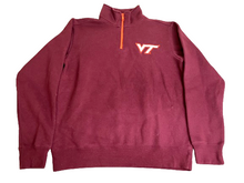 Load image into Gallery viewer, Virginia Tech Sweatshirt Adult Medium Maroon 1/4 Zip Fleece NCAA Hokies E5 Mens
