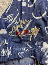 Load image into Gallery viewer, Disney Shirt Womens 1X Denim Blue Button Up Chambray AOP Graffiti Cruella De Vil
