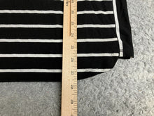 Load image into Gallery viewer, Chico's Zenergy Shirt Womens 2 Black White Striped Tunic Blouse Normcore Spandex
