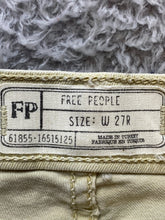 Load image into Gallery viewer, Free People Jeans Womens 27x25.5 Beige Destroyed Tapered Leg 5 Pockets Ladies
