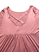 Load image into Gallery viewer, Emerald Dress Womens 1X Mauve Flare Crossover Strap Rayon Spandex Lagenlook Lady
