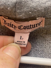Load image into Gallery viewer, Juicy Couture Jacket Womens Large Gray Blue Ombre Full Zip Hoodie Rhinestones

