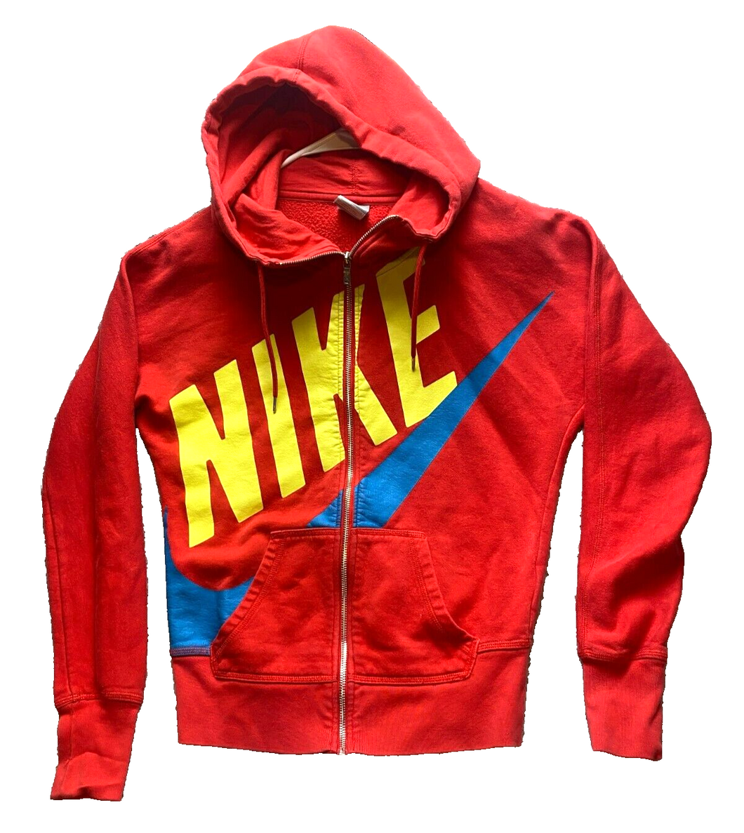 Nike Jacket Adult Small Coral Full Zip Big Swoosh Logo Sportswear Hoodie Mens