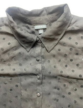 Load image into Gallery viewer, Torrid Shirt Womens 0 Large Black Velvet Polka-Dot Sheer Lined Button Up Blouse

