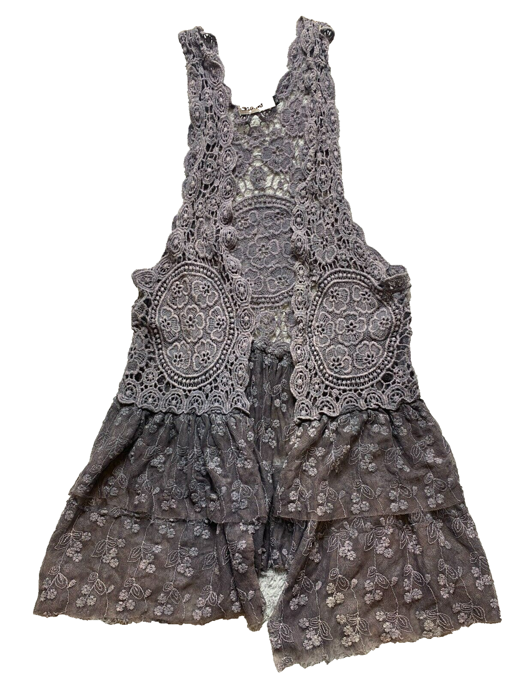 Origami by Vivien Sweater Womens Medium/Large Lace Crochet Cardigan Boho Beachy