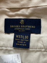 Load image into Gallery viewer, Brooks Brothers Pants Adult 37x30 Beige Advantage Chino Elliot Pleated Mens
