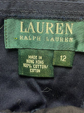 Load image into Gallery viewer, Lauren Ralph Lauren Skirt Womens 12 (36x21) Navy Pencil Straight Lace Up Ladies
