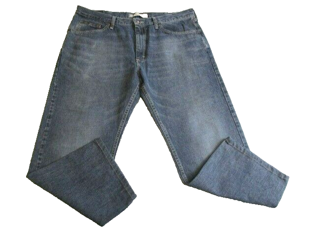 Lee Jeans Adult 39x25.5 Blue Premium Select Straight Leg Whiskered Denim Mens